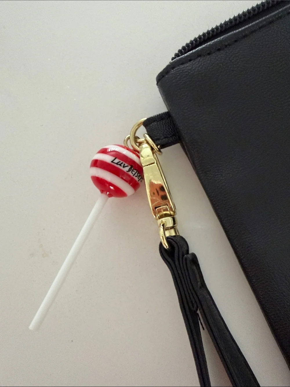 Betsey Johnson Black Clutch with Yellow & Red Pizza Heart